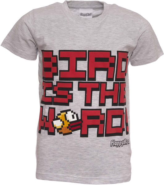 FLAPPY BIRD T-shirt | Official Shirt | BIRD IS THE WORD | Youth | 7-8 | GREY