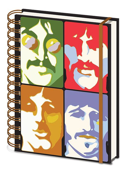 THE BEATLES Spiral A5 Bound Ruled FACES Notebook