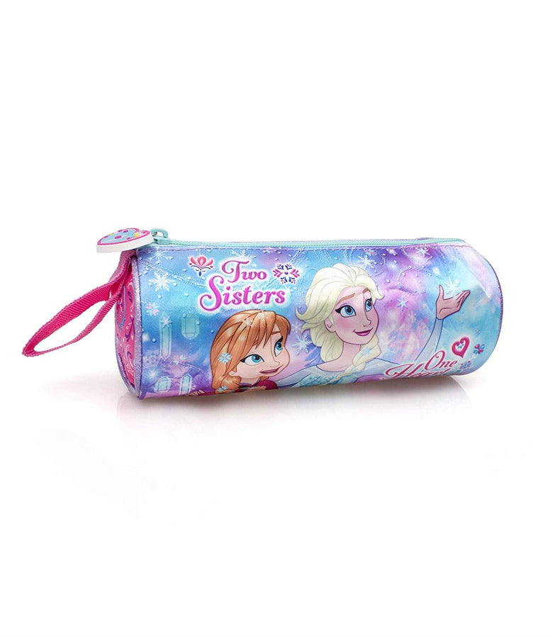 FROZEN Double Sided Barrel Pencil Case ONE HEART TWO SISTERS