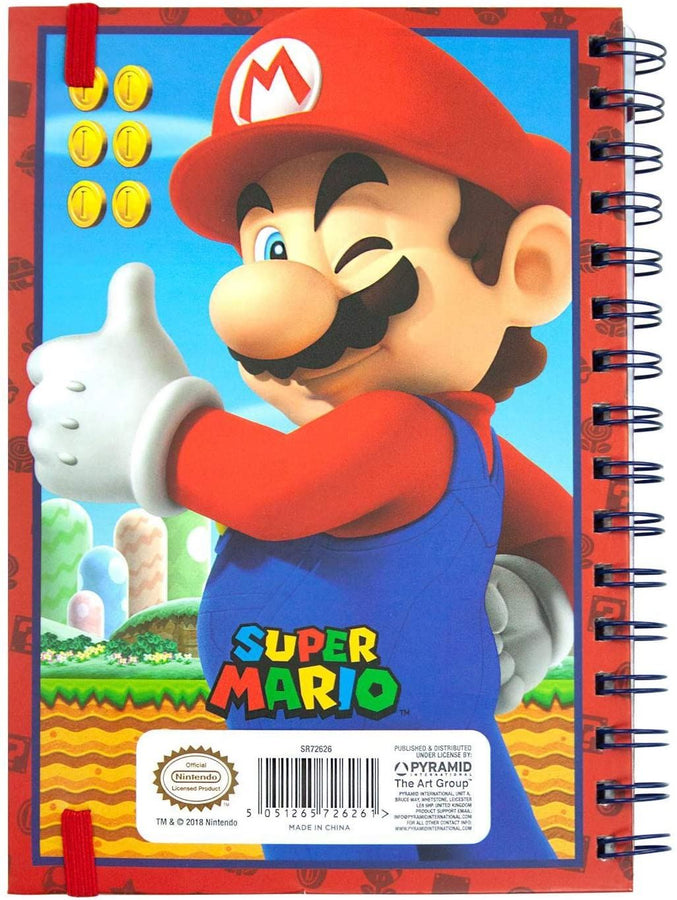 SUPER MARIO Premium A5 Hardback Spiral Bound Notebook