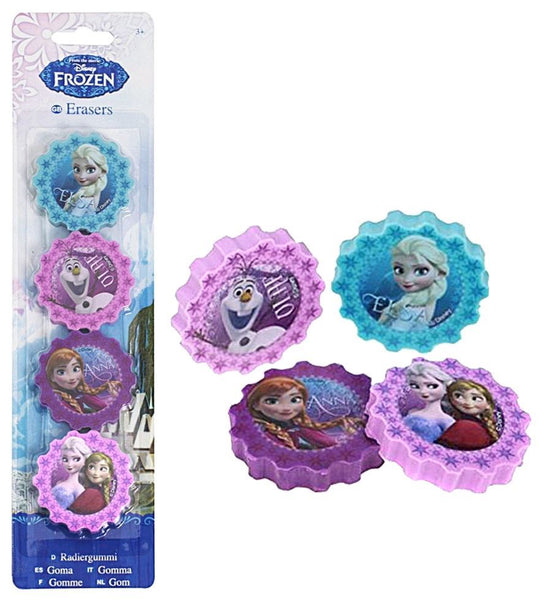 FROZEN Pack of 4 x Frozen Design Erasers