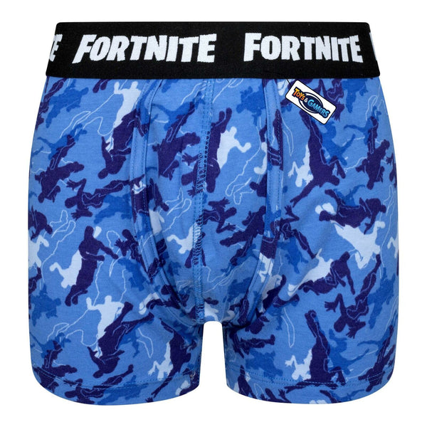 FORTNITE | CAMO | Blue Gaming Cotton Fortnite Boxers Sizes XS-XL 3 Pack