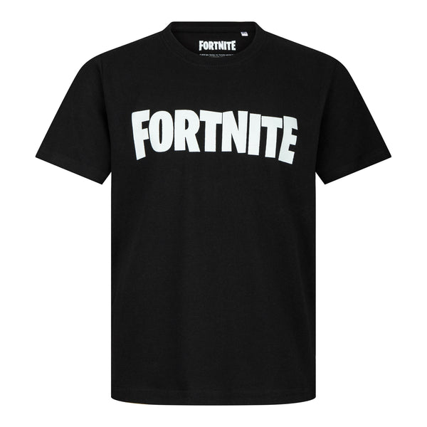 FORTNITE | LOGO | Black & White | Short Sleeved | Unisex Kids | Crew | Gaming Cotton T-Shirt Sizes 10 - 16 Years