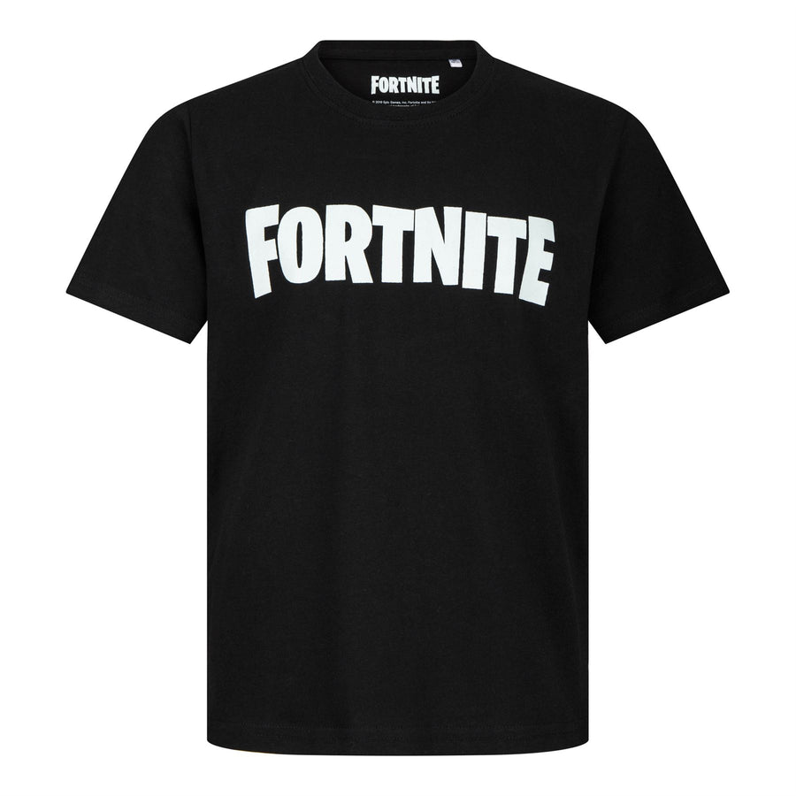 FORTNITE | LOGO | Black & White | Short Sleeved | Unisex Kids | Crew | Gaming Cotton T-Shirt Sizes 10 - 16 Years