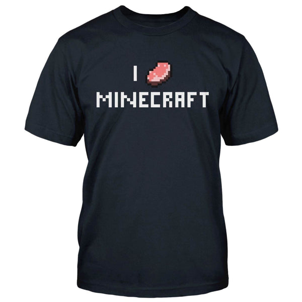 Boys Minecraft T-shirt | PORKCHOP | LARGE | NAVY