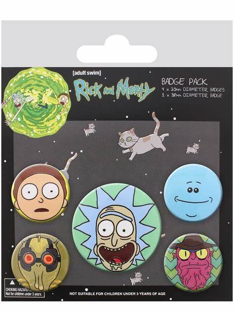 RICK & MORTY Soft Notebook A5 AND 5 Badge Pack with Free Mask