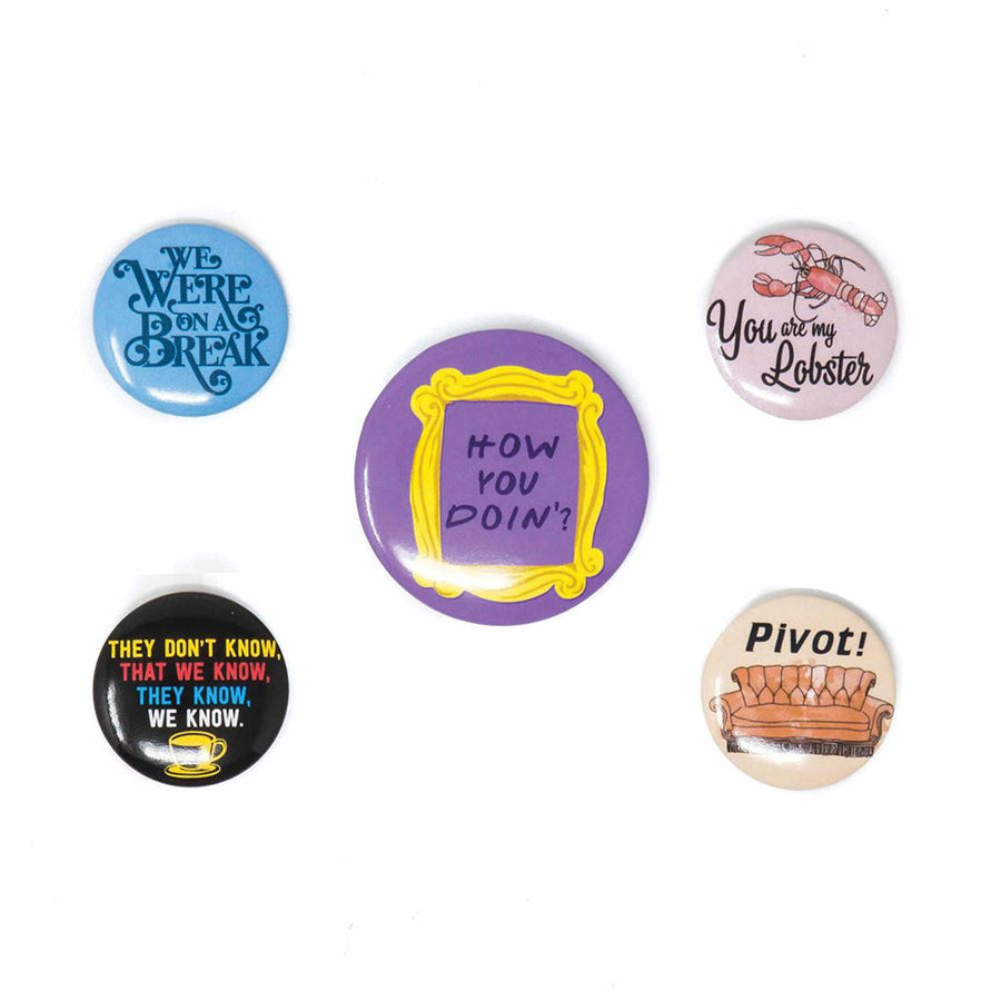 FRIENDS Official Pin Backed Badge Pack QUOTES
