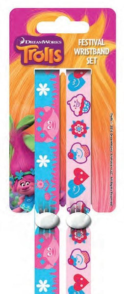 Licensed TROLLS Design Festival Wristband Set Of Two