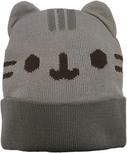 Pusheen The Cat Beanie. Hat with Brown ears. 100% Acrylic Cap
