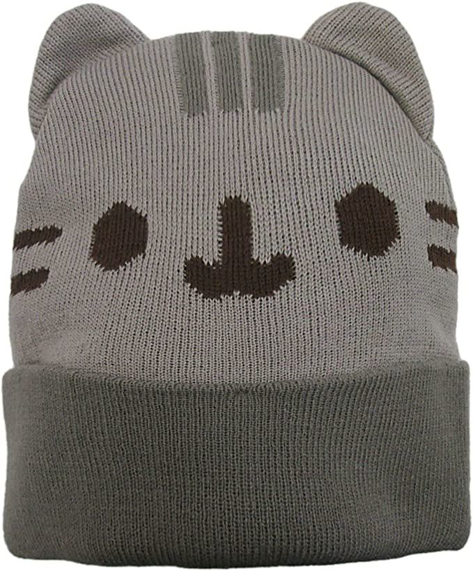 Pusheen The Cat Beanie. Hat with Brown ears. 100% Acrylic Cap