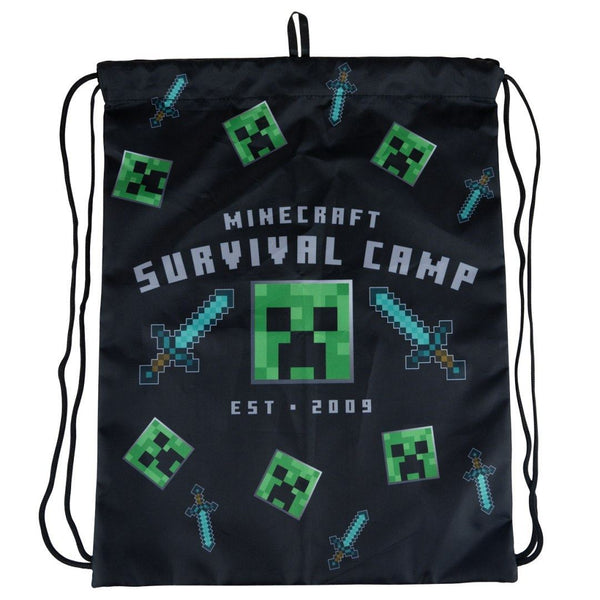 MINECRAFT Creeper black and Green Drawstring Bag