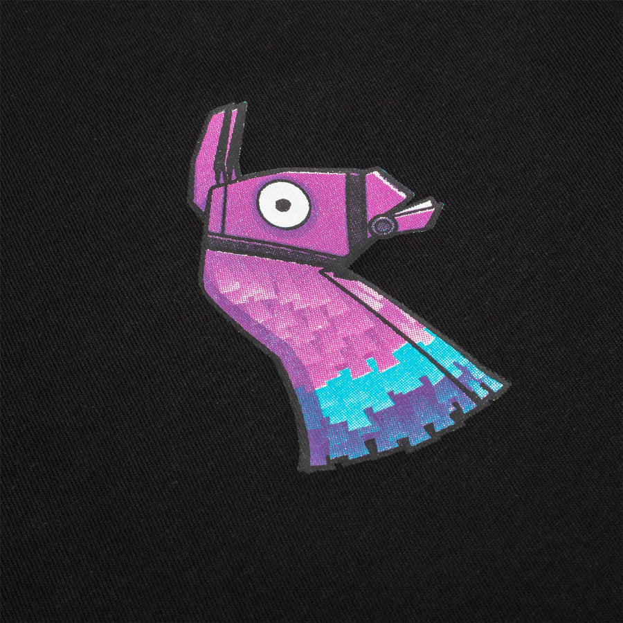 FORTNITE | Youth T-Shirt | LLAMA PINATA POCKET LOGO | BLACK | 10-16 Years