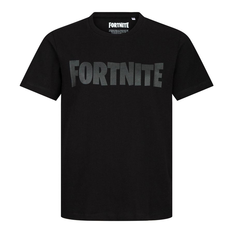 FORTNITE | Youth T-Shirt | SILVER LOGO | BLACK | Age 10-16