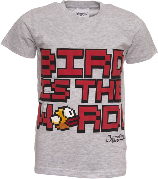 FLAPPY BIRD T-shirt | Official Shirt | BIRD IS THE WORD | Youth | 7-8 | GREY