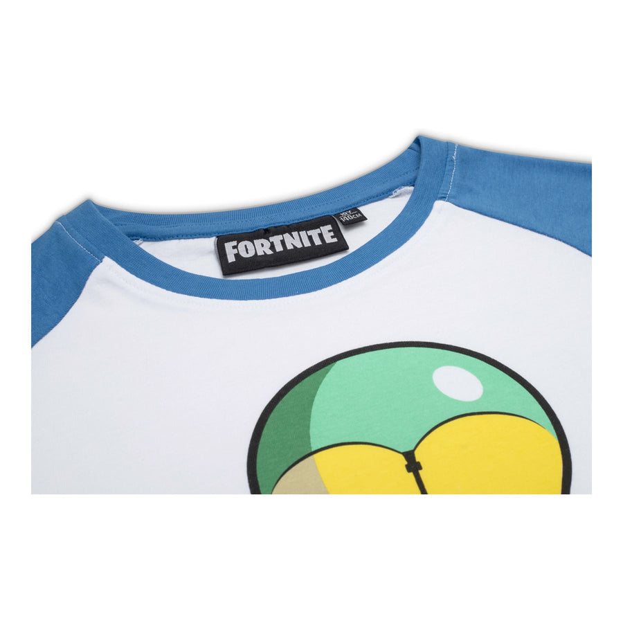 FORTNITE | BATTLEBUS | White | Long Sleeved | Unisex Kids | Crew | Gaming Cotton T-Shirt Sizes 10 - 16 Years