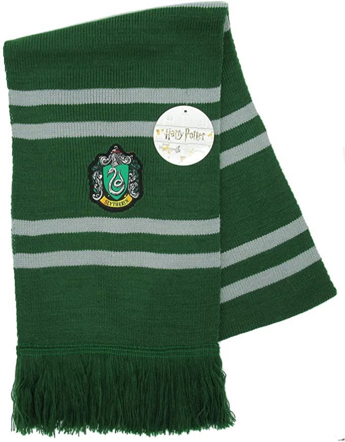 Harry Potter Slytherin House Knitted Scarf Green and White
