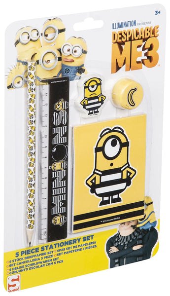 DESPICABLE ME | 5 Piece Stationery Set Pencil Case Fillers MINION Design