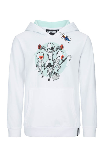 FORTNITE | WILD CARD | White | Long Sleeved | Unisex Kids | Drawstring Hooded | Gaming Cotton Hoodie Sizes 10-16 Years……