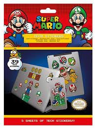 Super Mario Licensed Tech Stickers 18 x 24cm