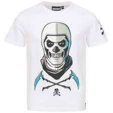FORTNITE | SKULL TROOPER | White | Short Sleeved | Unisex Kids | Crew | Gaming Cotton T-Shirt Sizes 10 - 16 Years