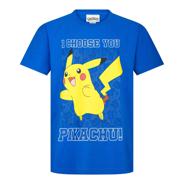 Children's Pokemon I Choose You Pikachu Blue T-Shirt 9-11