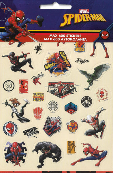 MARVEL SPIDER-MAN STICKER BOOK with 8 Sheets and over 600 Stickers