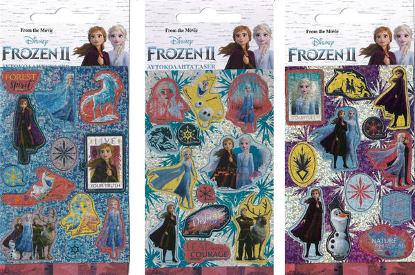 DISNEY FROZEN II Holographic 10 Sticker Sheet - 3 x Packs