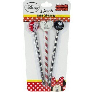 DISNEY MINNIE MOUSE | Pencils with Toppers (Pack of 3)