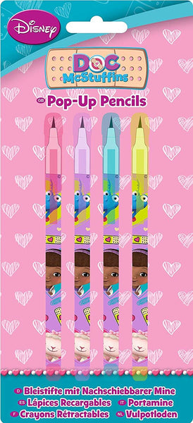 DOC MCSTUFFINS Pop Up Pencils Pack of 4