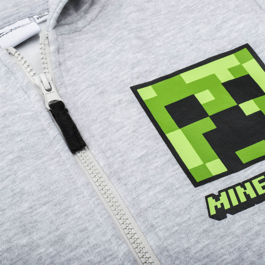 Minecraft Grey Youth Hoodie 116 cms AGE 6
