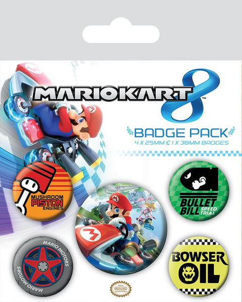 Mario Kart 8 Badge Pack