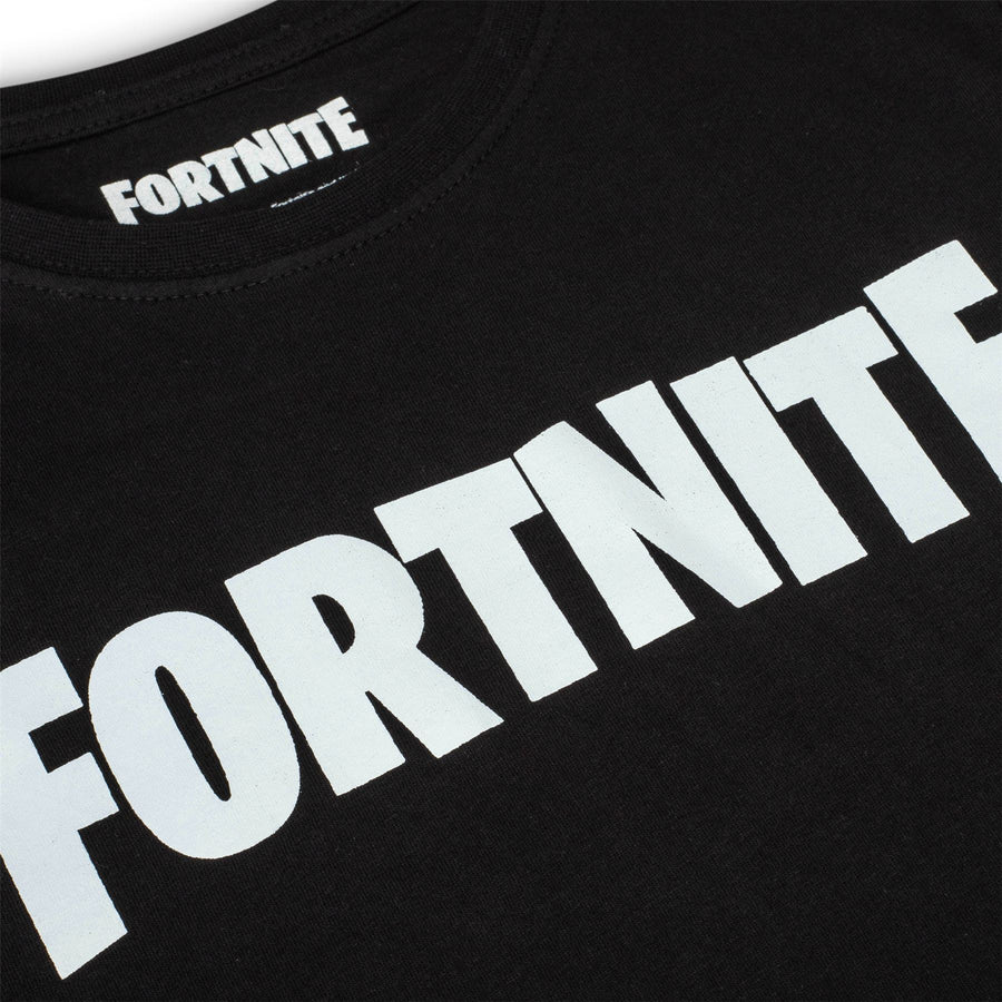 FORTNITE | LOGO | Black & White | Short Sleeved | Unisex Kids | Crew | Gaming Cotton T-Shirt Sizes 10 - 16 Years