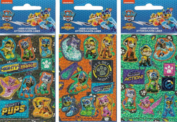 PAW PATROL Holographic 10 Sticker Sheet - 3 x Packs