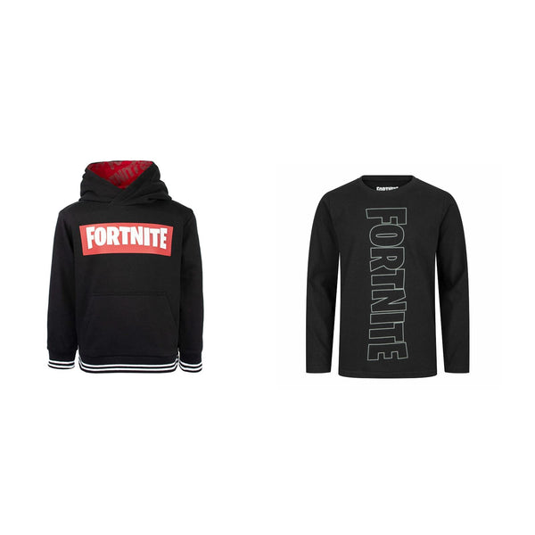 FORTNITE | LOGO | Black Gaming Cotton Fortnite T-Shirt & Hoodie Sizes 10-14 Years