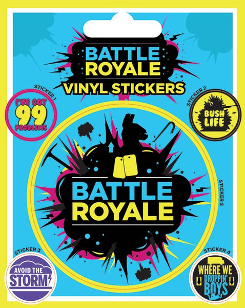 FORTNITE Battle Royale Vinyl Sticker Sheet of 5 Individual Stickers