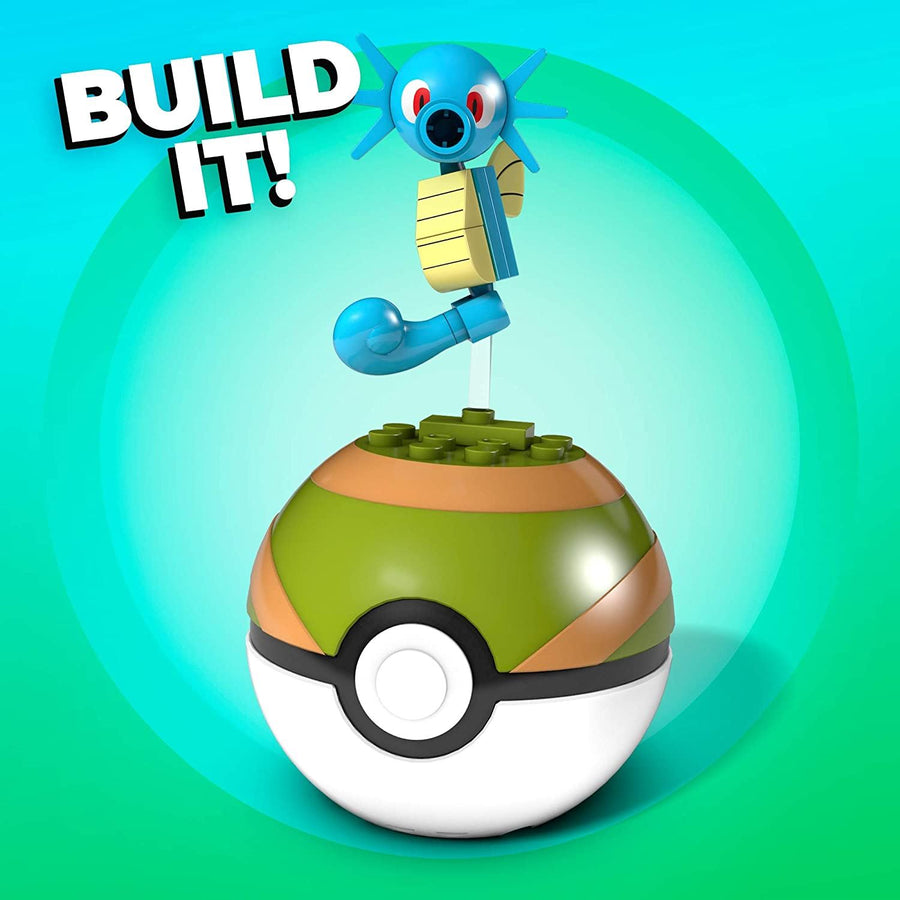 MEGA Construx | POKEMON HORSEA | Figure Building Set with Poke Ball
