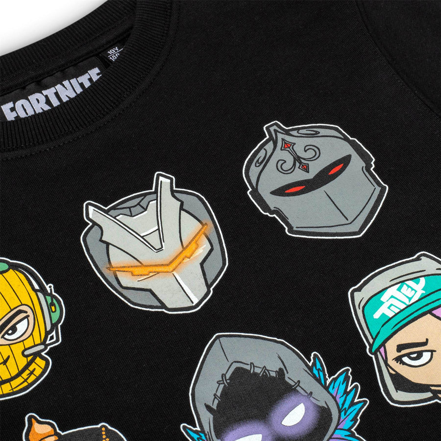 FORTNITE | SKINS | Black | Long Sleeved | Unisex Kids | Crew | Gaming Cotton Sweatshirt Sizes 10-16 Years