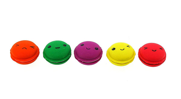 MACARON Novelty Erasers Pack of 5 Small Erasables