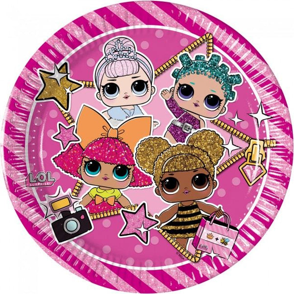 LOL SURPRISE Party Paper Plate Pack of 8 x 20 cm Plates
