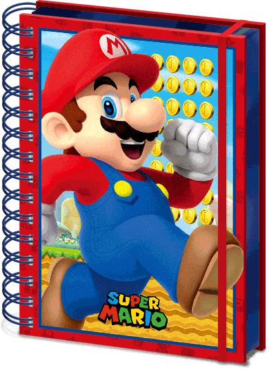 SUPER MARIO Premium A5 Hardback Spiral Bound Notebook