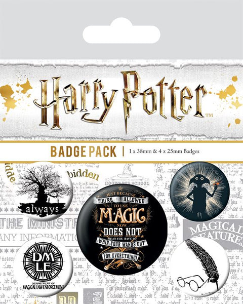 HARRY POTTER Official Pin Backed Badge Pack SYMBOLS