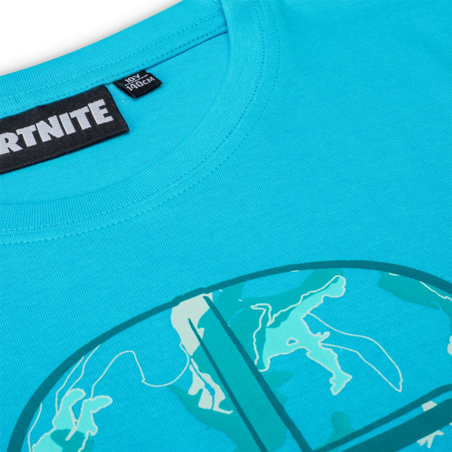 FORTNITE | SKULL TROOPER | Blue | Short Sleeved | Unisex Kids | Crew| Gaming Cotton T-Shirt Sizes 10 - 16 Years