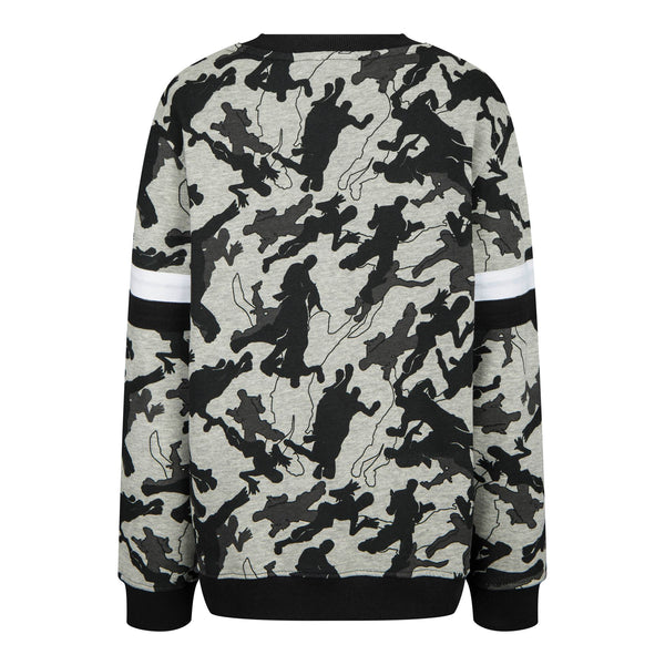 FORTNITE | Kids Sweatshirt | Fortnite Camo Sweater | Grey | Ages 5-14 Years