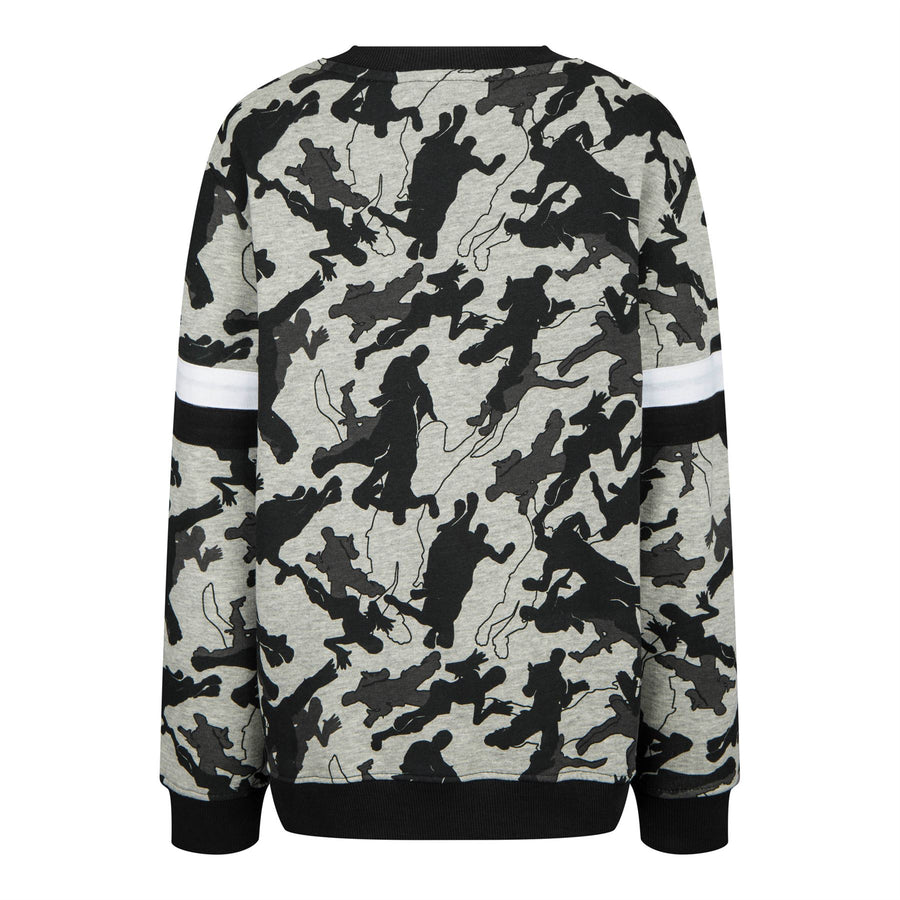FORTNITE | Kids Sweatshirt | Fortnite Camo Sweater | Grey | Ages 5-14 Years