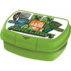 Minecraft | Lunch Sandwich box | Steve and Creepers | GREEN | Plastic