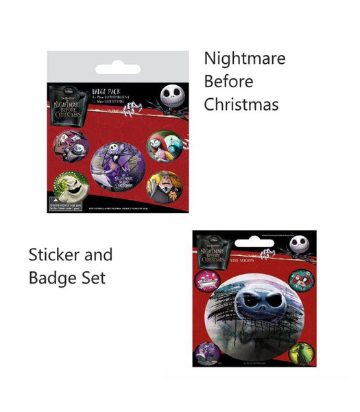 Nightmare before christmas Sticker and Badge set