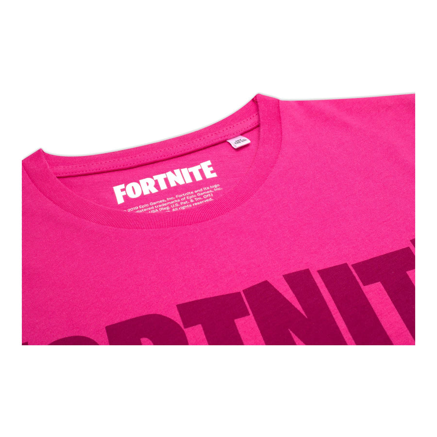 FORTNITE | Toys & Gamers | LOGO | Pink | Short Sleeved | Unisex Kids | Crew | Gaming Cotton T-Shirt Sizes 10 - 16 Years