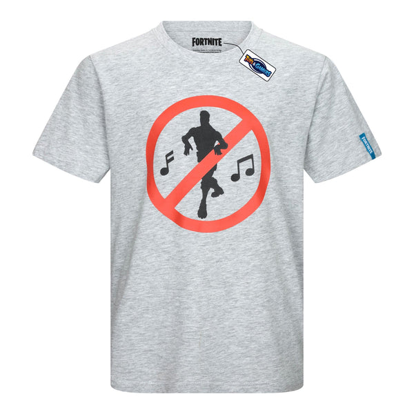 FORTNITE | Toys & Gamers | NO DANCING | Grey | Short Sleeved | Unisex Kids | Crew | Gaming Cotton T-Shirt Sizes 10 - 16 Years