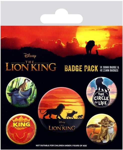 DISNEY LION KING Badge Pack of 5 Safety Pin Backed Badges