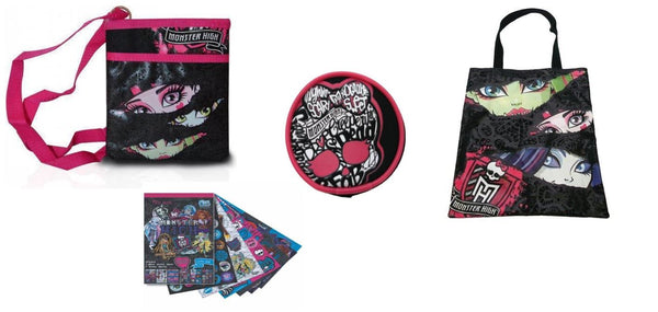 MONSTER HIGH |  Crossover Shoulder Bag, Shopper Bag, Purse with Free Stickers